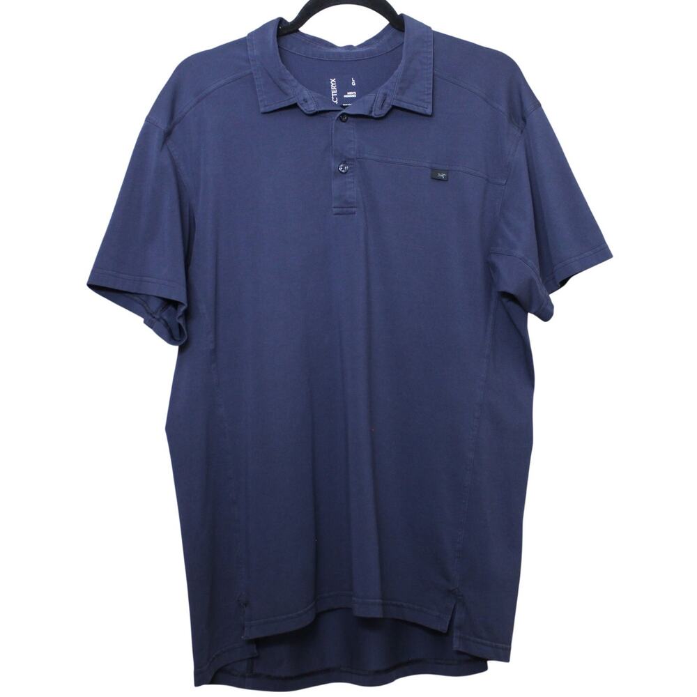 ARCTERYX | Mens Navy Blue Captive Polo Short Sleeve Performance Activewear L